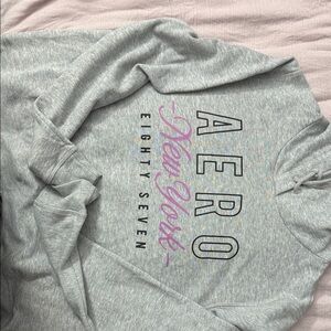 Aeropostale Gray Hoodie with Pink and Black Print